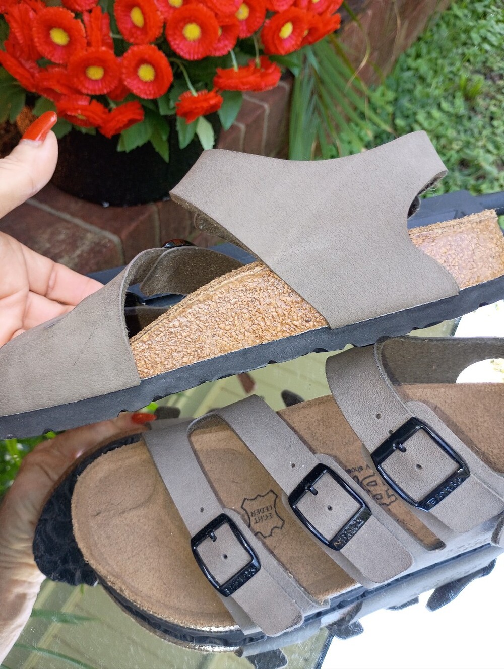BIRKENSTOCK BIRKIS SZ 5 FLORIDA ARIZONA ELLICE 3 STRAP NUBUCK SANDALS LN - Picture 6 of 15